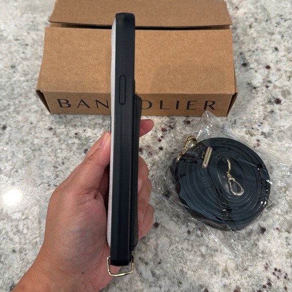 Bandolier Hailey Crossbody Phone Case in Black/Gold for Apple iPhone 14 Plus - Picture 3 of 10